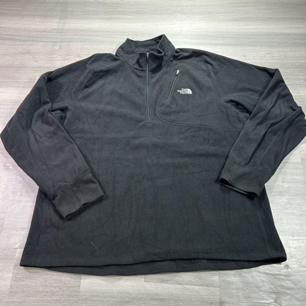 The North Face Pullover Mens 2XL Black 1/4 Zip Fleece Hiking Top Performance